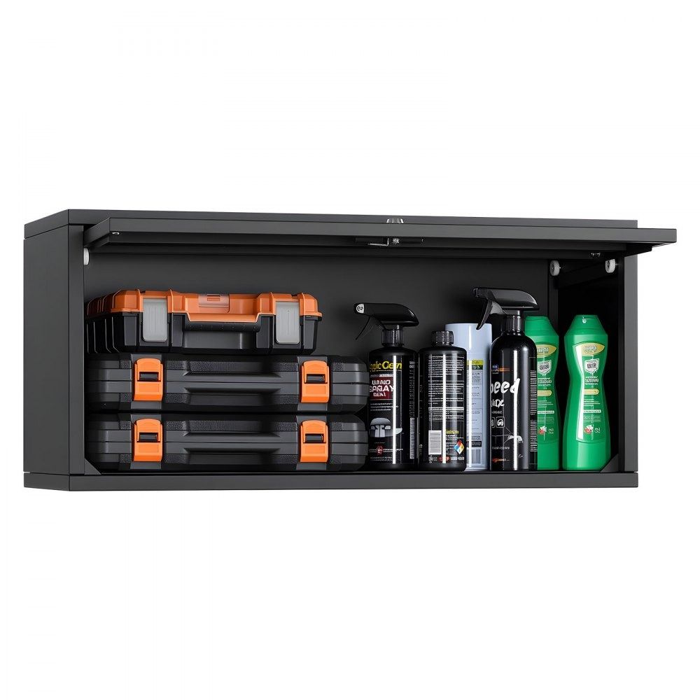 Metal Tool Cabinet Wall Mounted Garage Storage Cabinet with Flip Up Door
