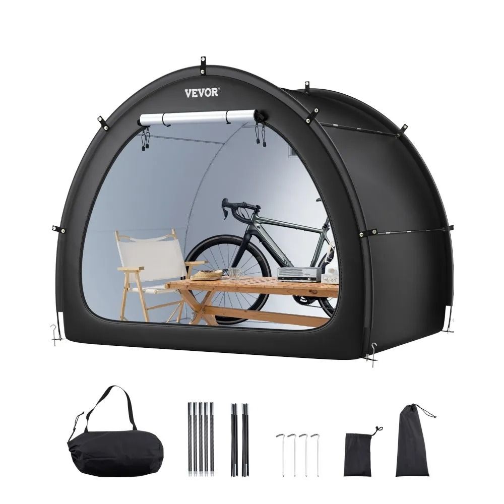 Outdoor Bike Storage Tent for 4 to 5 Bikes Waterproof Bicycle Shed with Ventilated Window