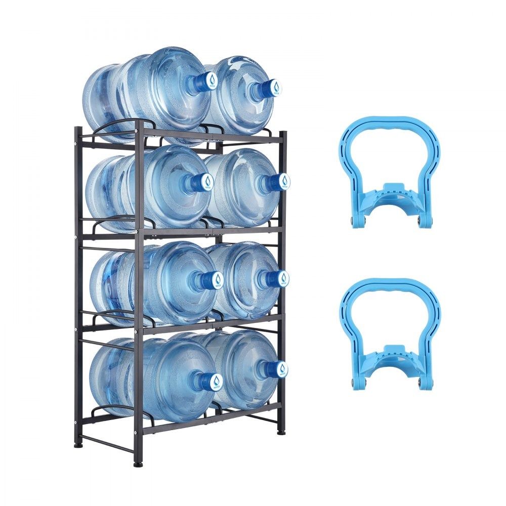 4 Tier 5 Gallon Water Bottle Holder Heavy Duty Water Jug Rack for 8 Bottles