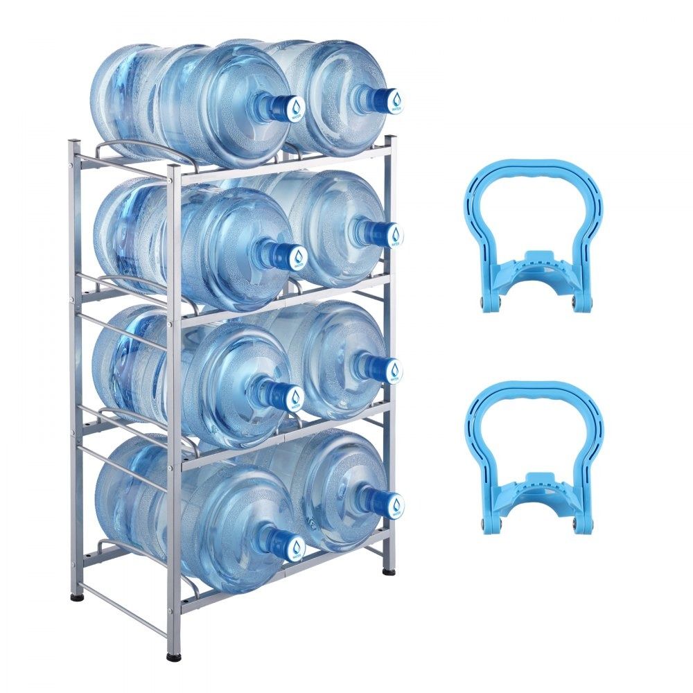 4 Tier Water Jug Holder 5 Gallon Water Bottle Rack for 8 Bottles