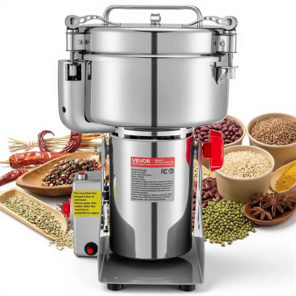 2000g Electric Grain Mill Grinder High Speed Spice Powder Machine for Grains Coffee Nuts