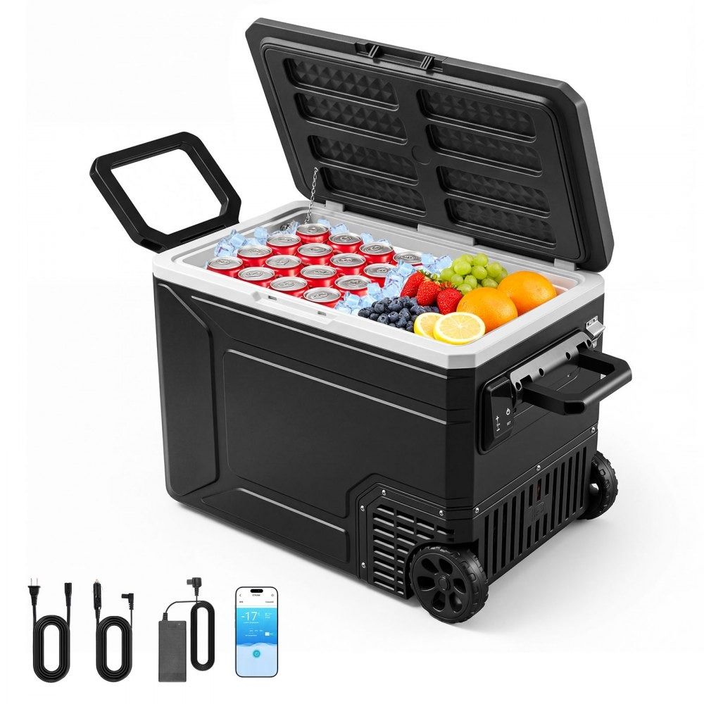 12 Volt Refrigerator 78L Portable Car Fridge Freezer with APP Control and Wheels