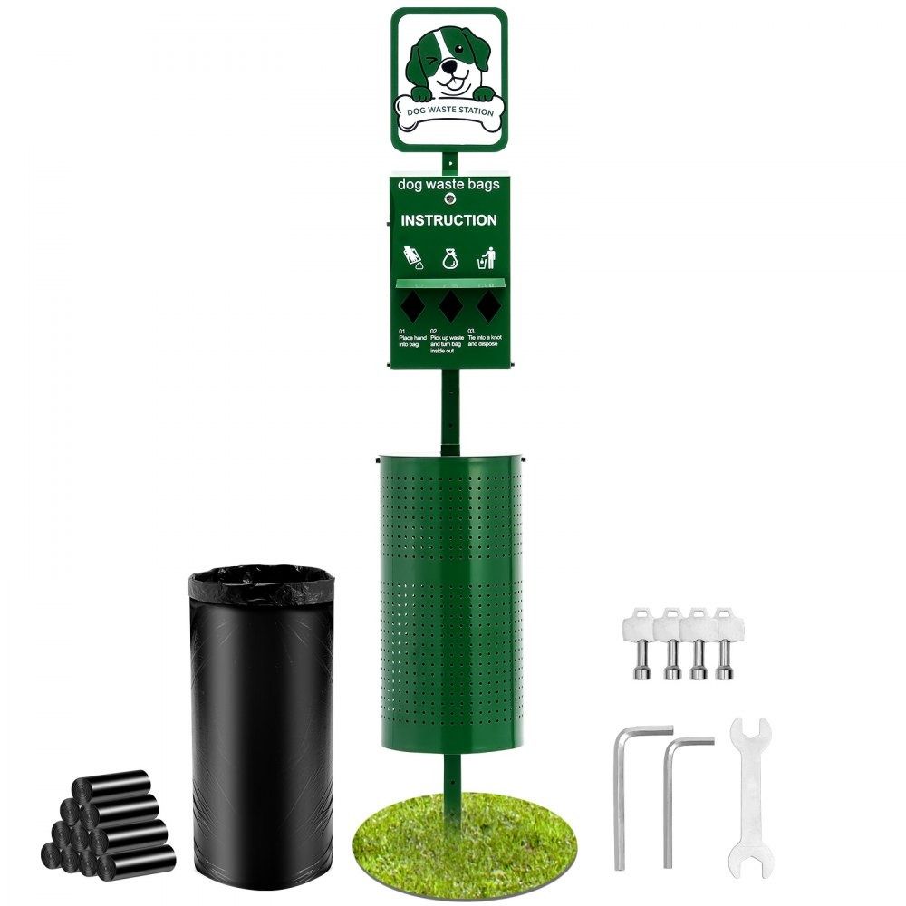 Commercial Dog Waste Station 11.5 Gallon Outdoor Poop Disposal System with Bags