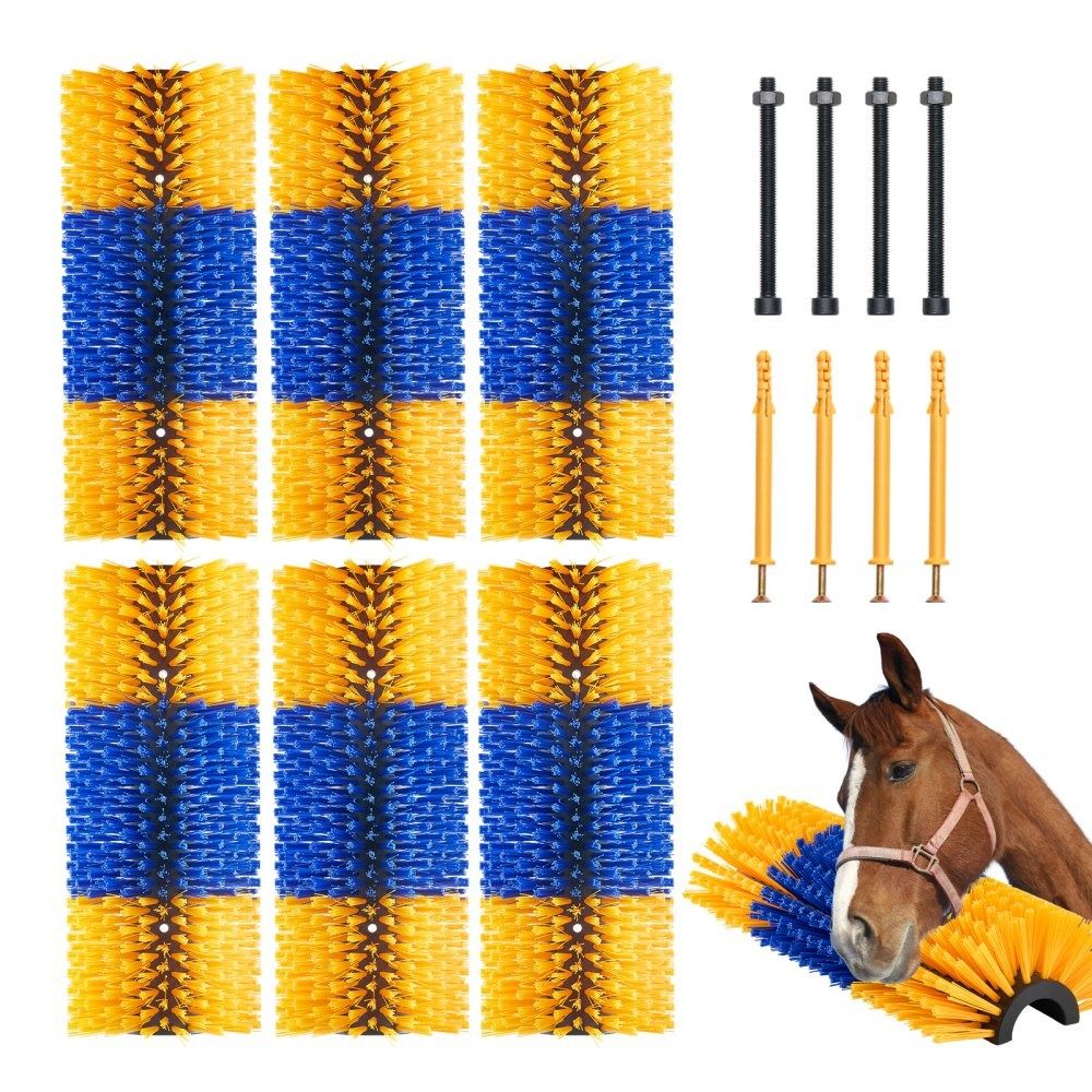 Livestock Scratching Brush 6 Pack Cow Horse Grooming Brush for Itch Relief and Animal Cleaning