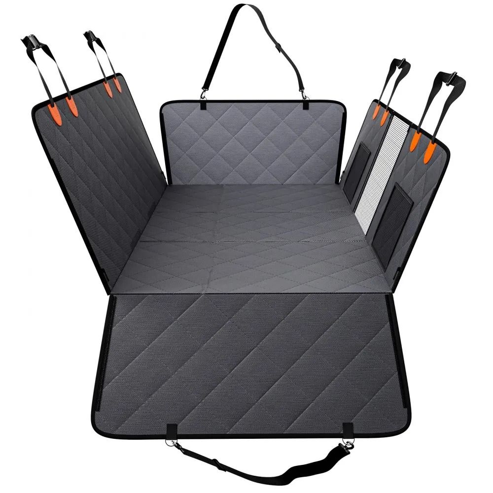 Waterproof Dog Car Seat Cover Back Seat Extender with Hard Bottom for Trucks