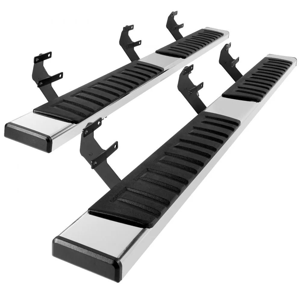 6 Inch Stainless Steel Running Boards for Ford F150 F250 F350 Crew Cab with Non Slip Side Steps