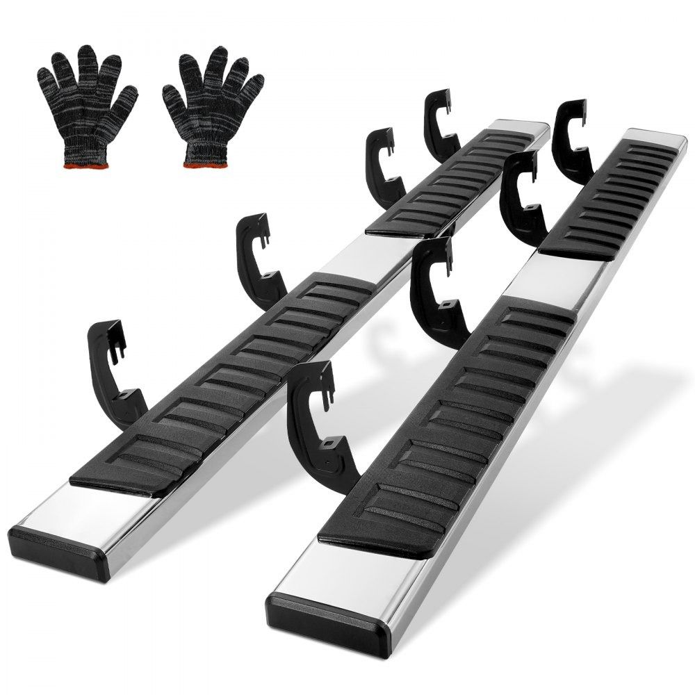 Stainless Steel Truck Running Boards 6 Inch Non Slip Side Steps for Silverado Sierra Crew Cab