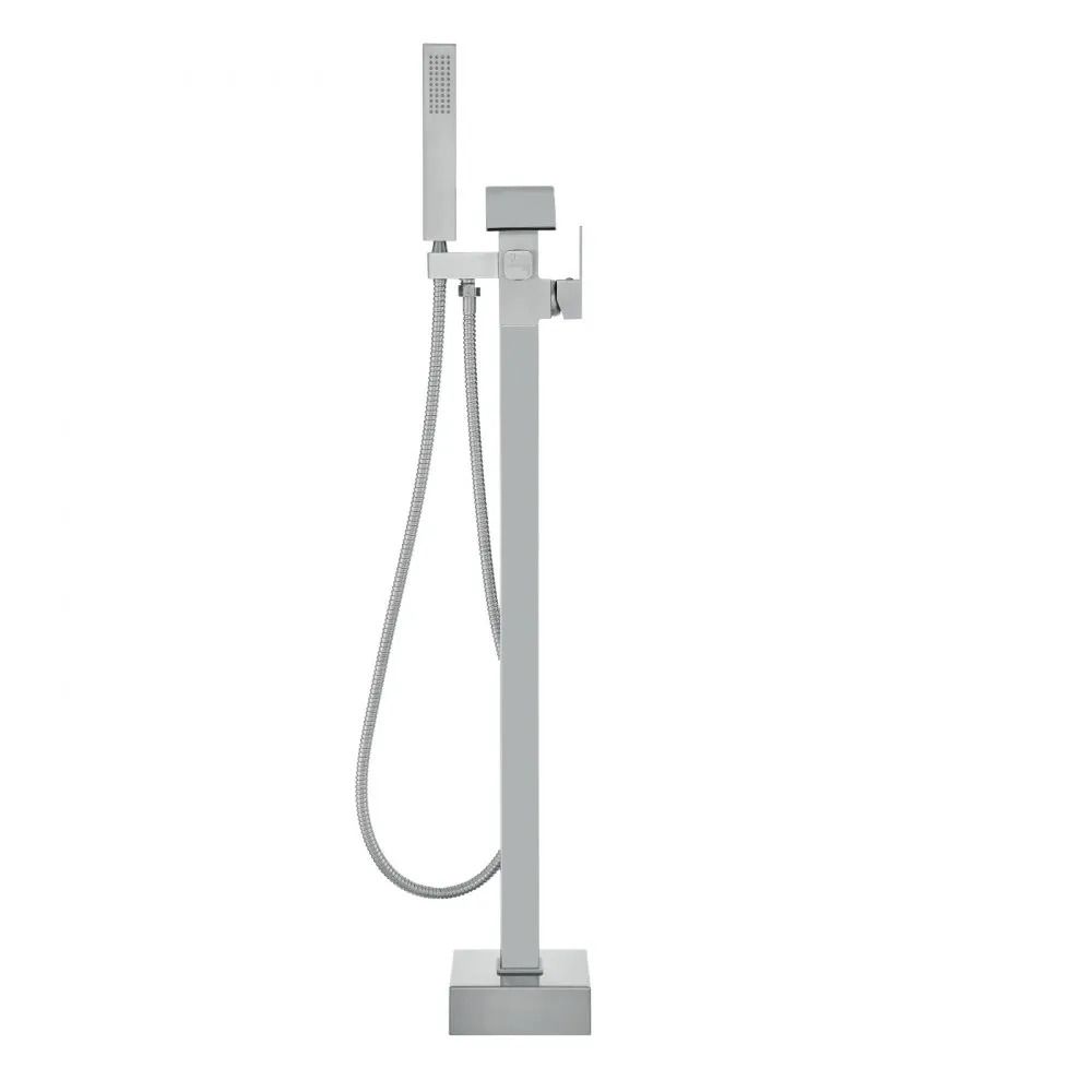 Modern Freestanding Bathtub Faucet with 360 Swivel Waterfall Spout and Handheld Shower