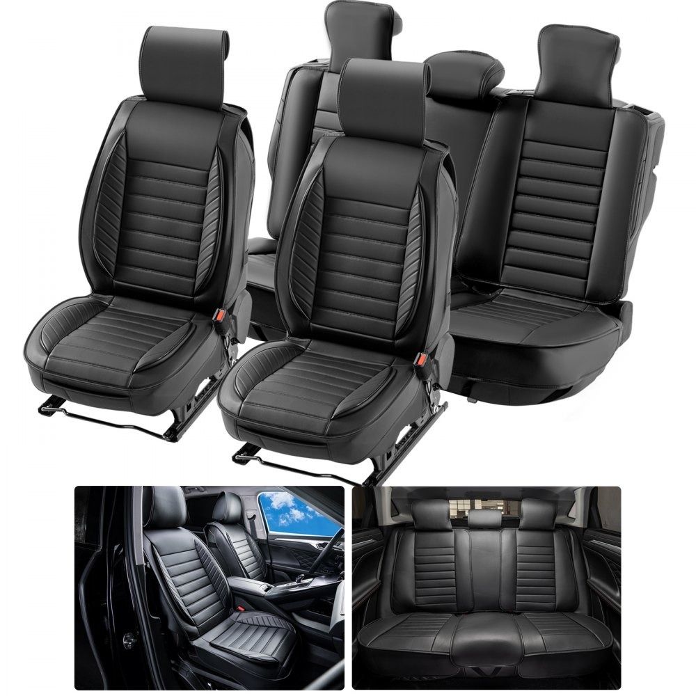 Universal Faux Leather Car Seat Covers Full Set for Cars SUVs and Trucks