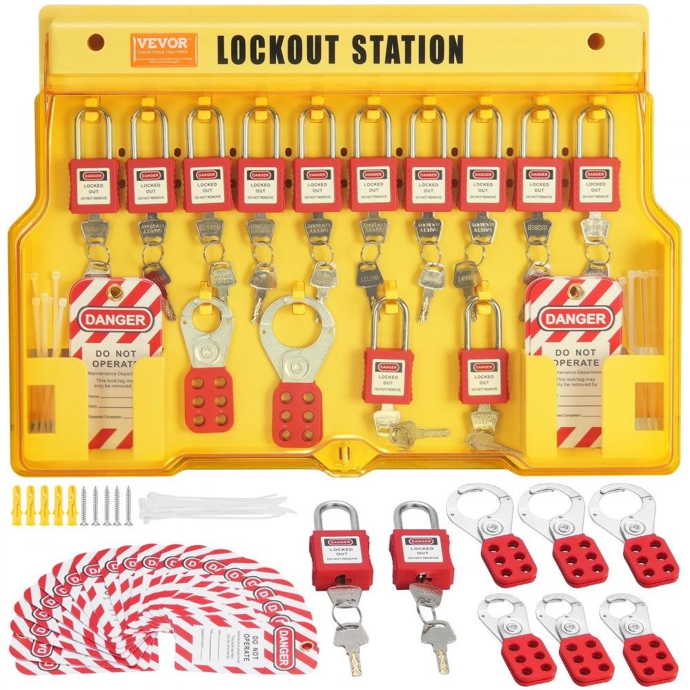 Electrical Lockout Tagout Kit with Safety Padlocks and Lockout Tagout Station