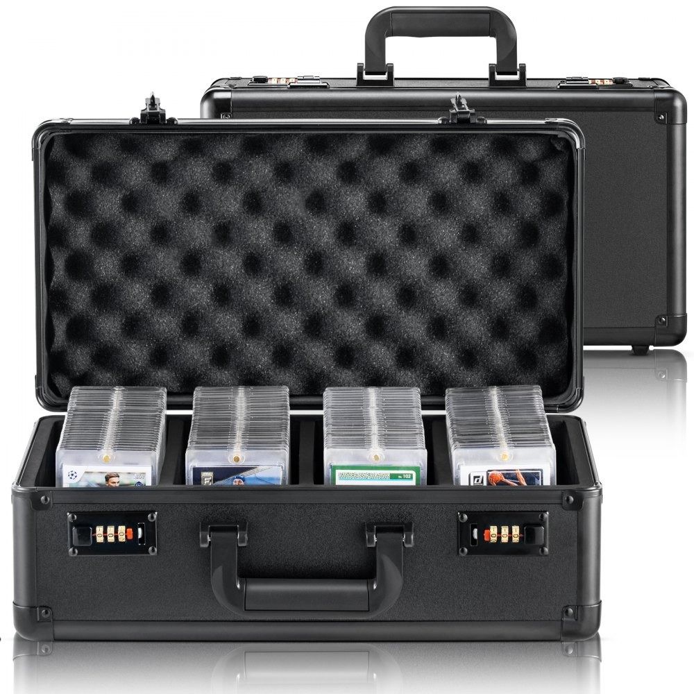 Graded Card Storage Box with Combination Lock and Portable Sports Card Carrying Case