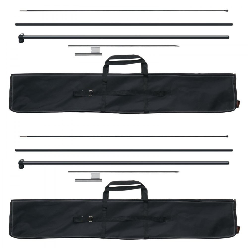 12.7 Ft Feather Flag Pole Kit 2 Pack Swooper Advertising Poles with Ground Stakes and Carrying Bag