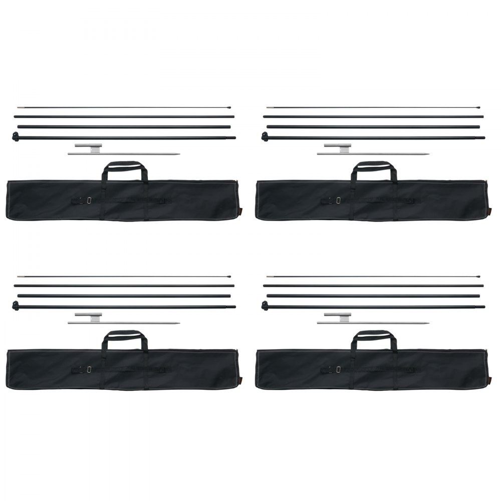 4 Pack Feather Flag Pole Kit 16.3 Ft Swooper Advertising Flag Poles With Ground Stakes