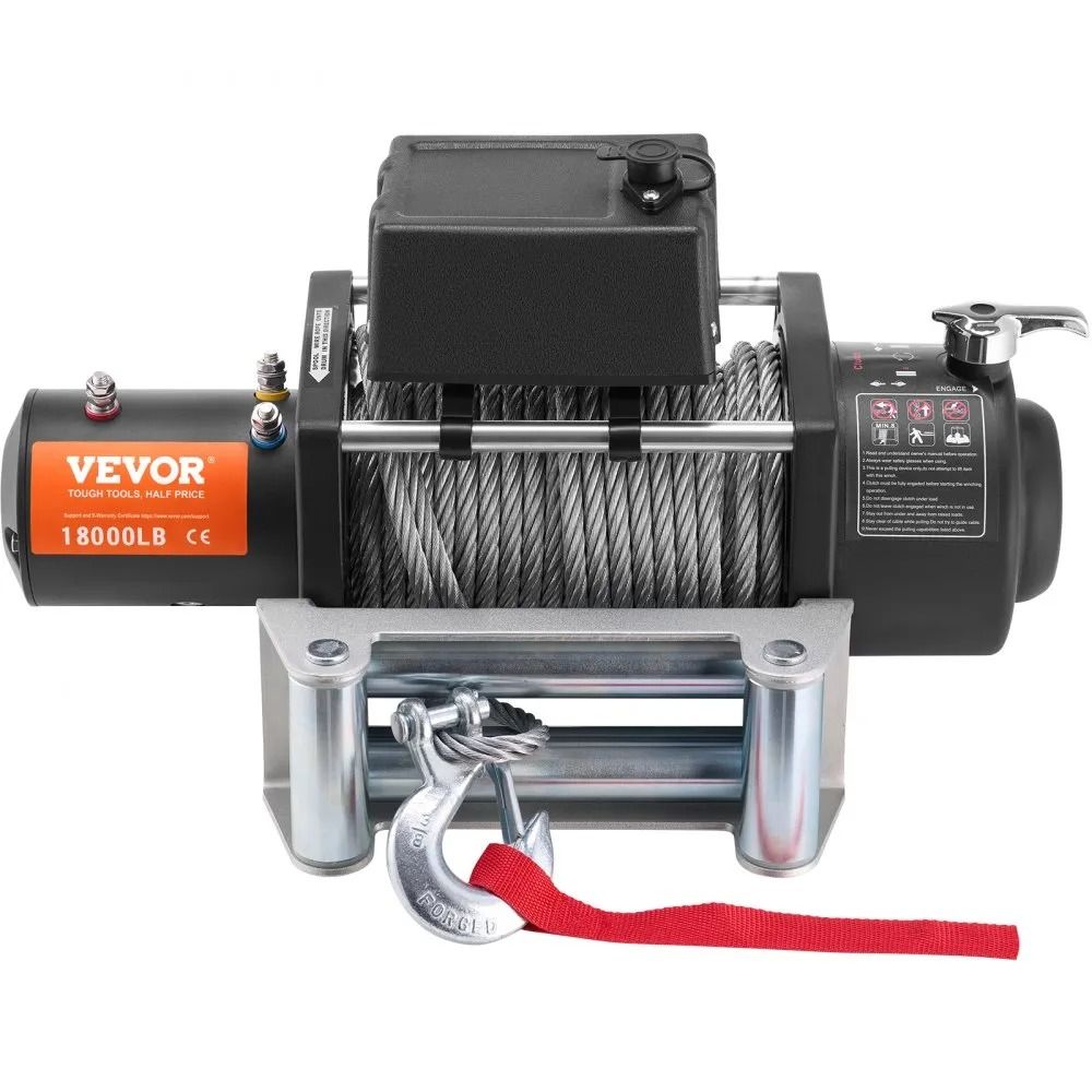 Electric Winch 18000 lb 12V DC Truck Winch with Steel Cable Wireless Remote and Wired Control