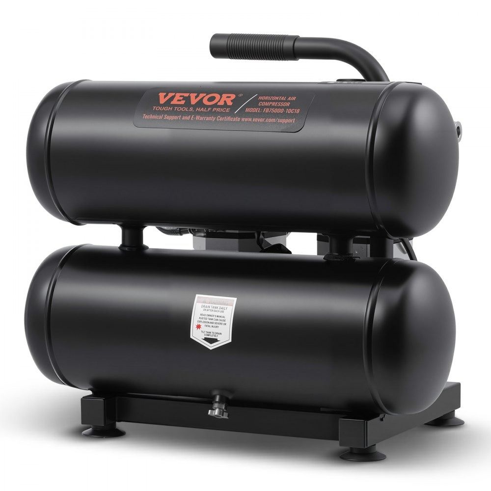 4.6 Gallon Air Compressor 1HP Oil Free Portable Quiet Steel Tank Compressor