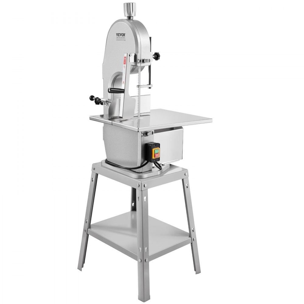 Electric Meat Saw 1800W Stainless Steel Bone Cutting Machine with 7.09 in Thickness Adjustment and 5 Blades