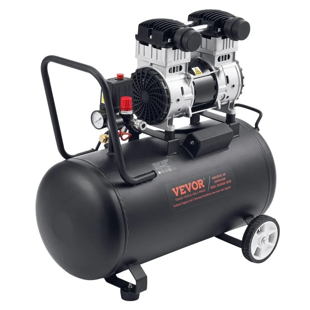 15 Gallon Air Compressor 2HP Oil Free Quiet Portable Compressor 125PSI Steel Tank