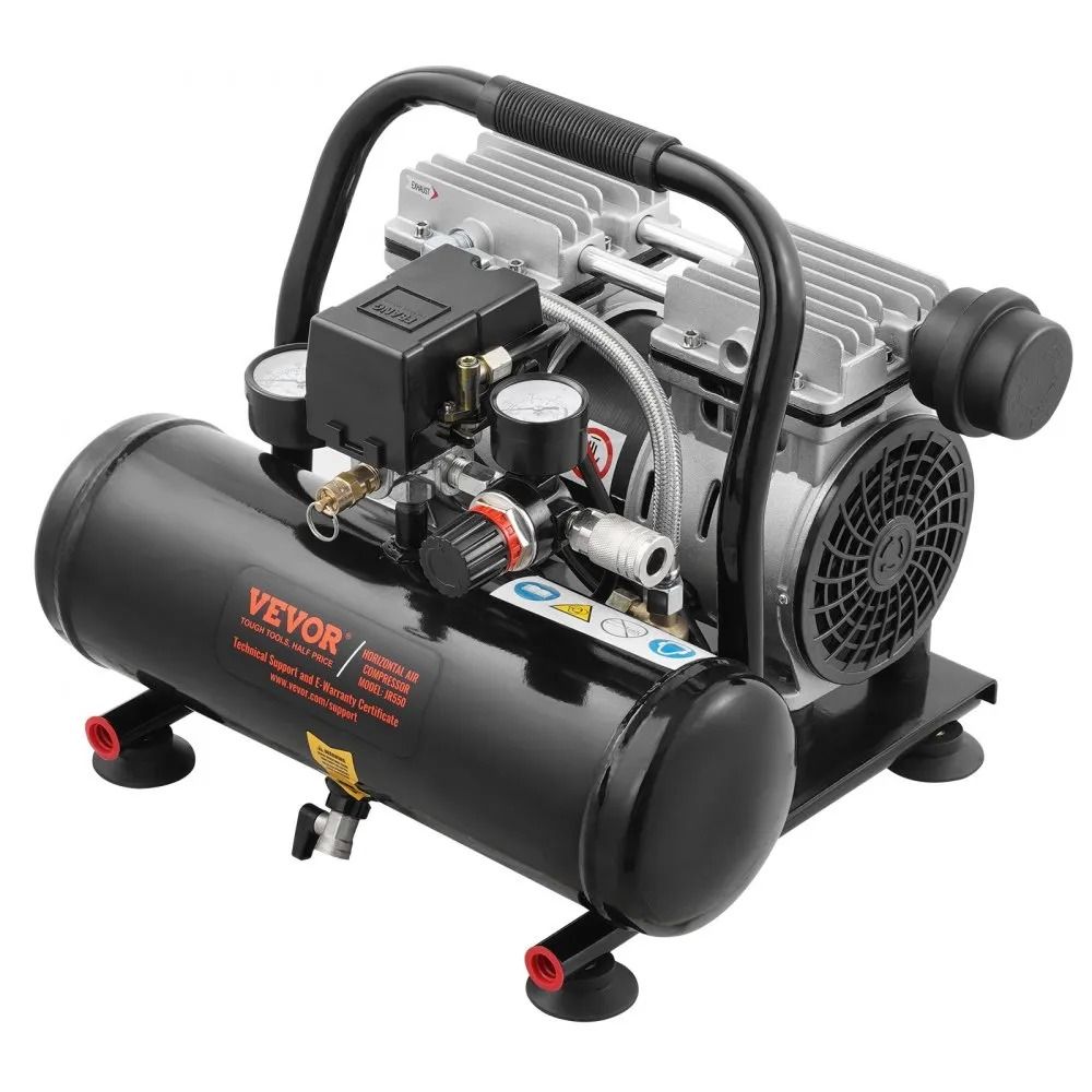 Portable Oil Free Air Compressor 1 Gallon 120 PSI Ultra Quiet Steel Tank