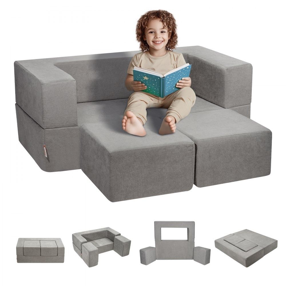 Modular Kids Couch 4 Piece Toddler Play Sofa with Removable Washable Cover