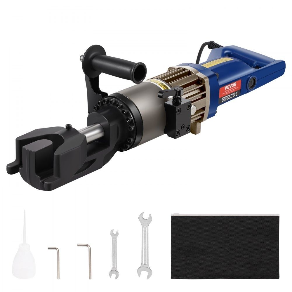 Electric Hydraulic Rebar Bender 1500W Portable Steel Rebar Bending Machine with Tool Case
