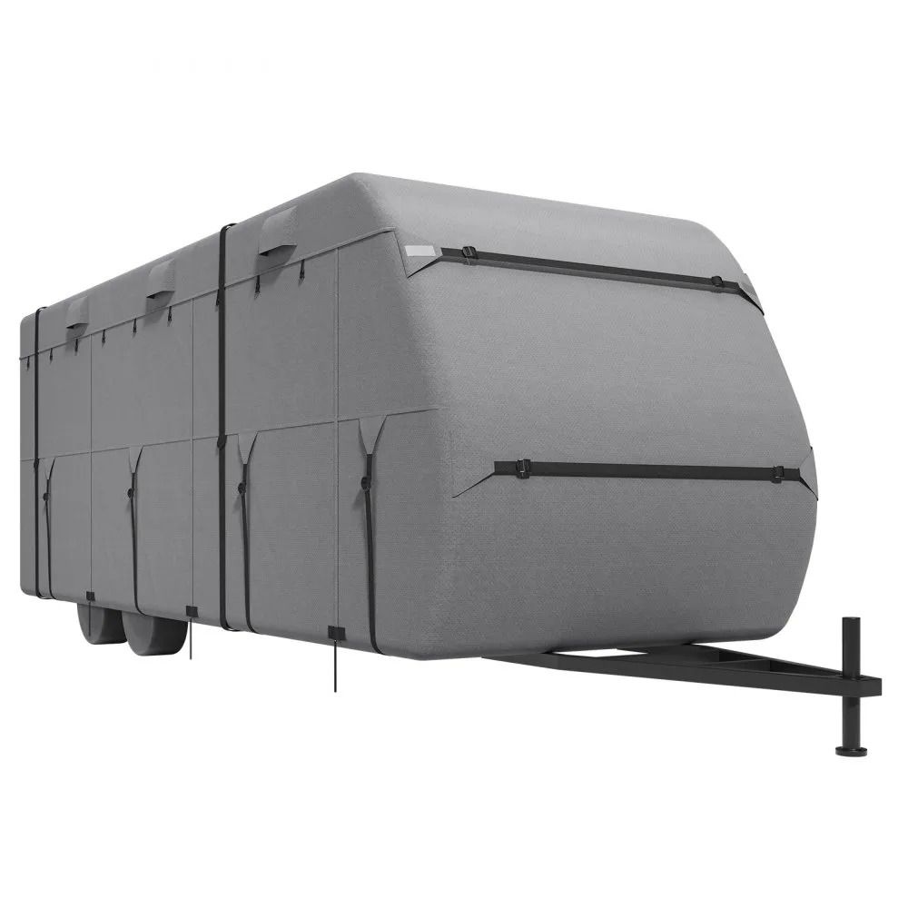 24 to 27 Ft Travel Trailer Cover 4 Layer Non Woven Waterproof Windproof RV Cover Kit