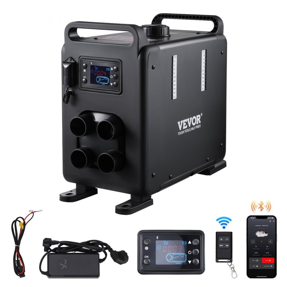 8KW Diesel Air Heater 12V 24V Portable Heater with Bluetooth Control CO Alarm and Remote