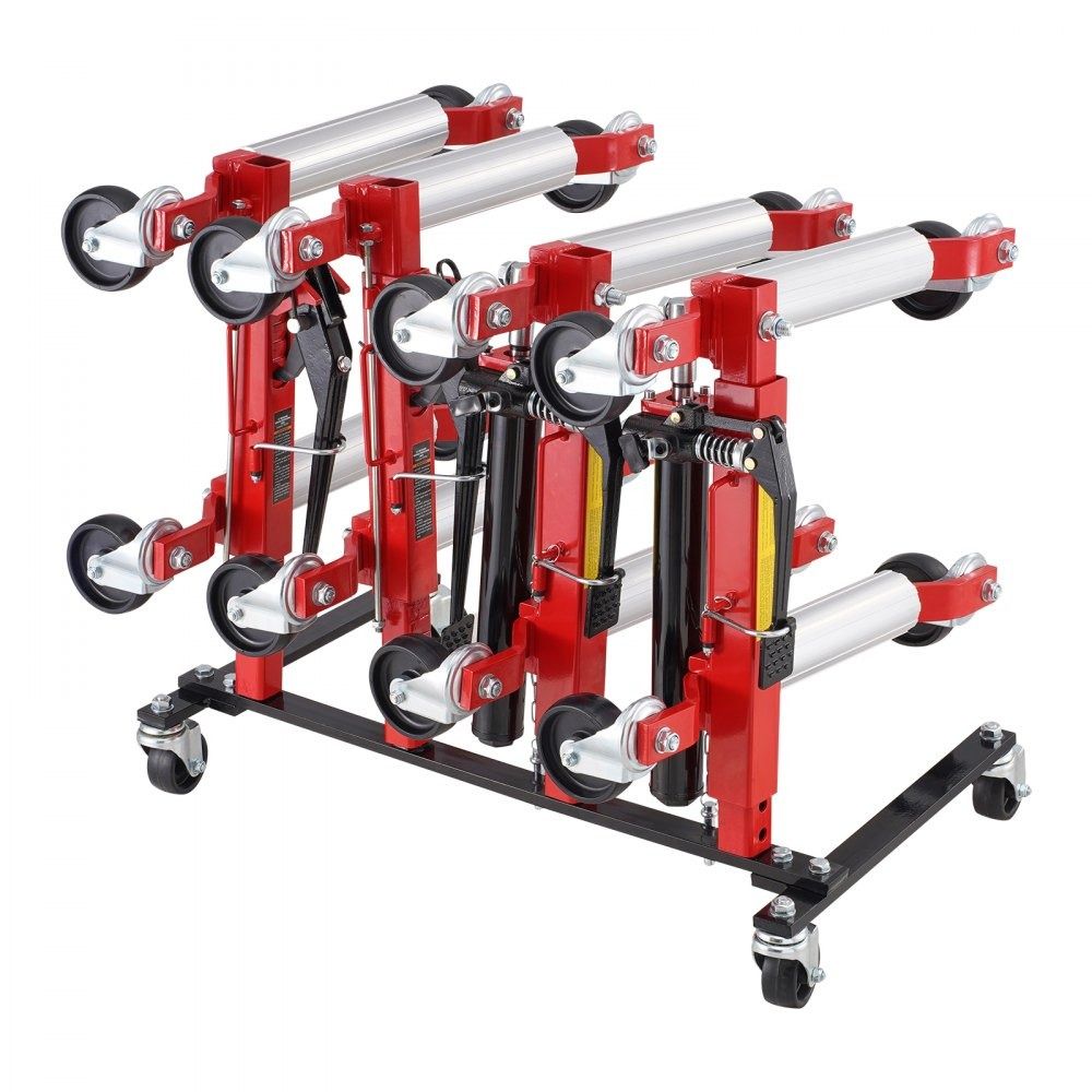 Car Dolly Storage Rack with 4 Swivel Casters 4 Dolly Capacity Steel Garage Organizer