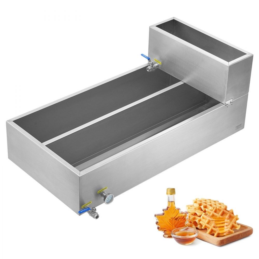 47 Gallon Maple Syrup Evaporator Pan 304 Stainless Steel with Thermometer and Dual Valves