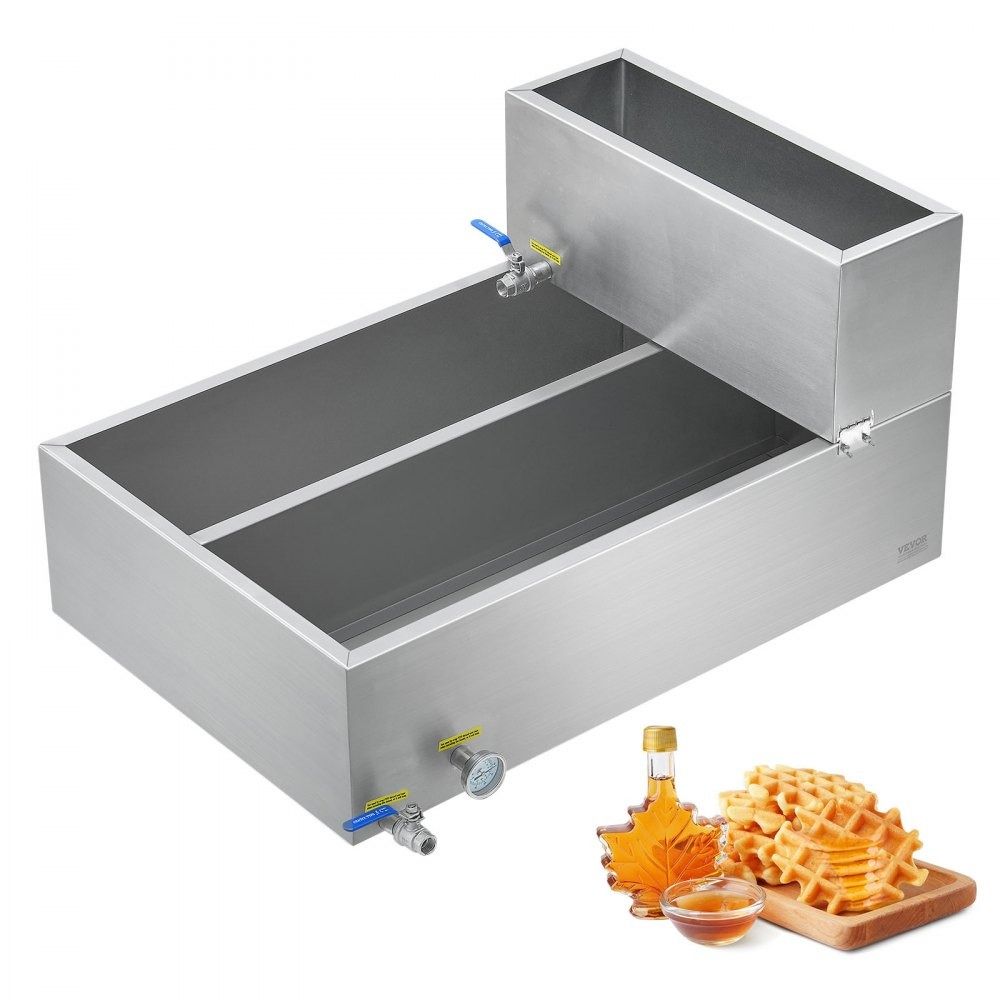 35 Gallon Maple Syrup Evaporator Pan 304 Stainless Steel with Thermometer and Dual Valves