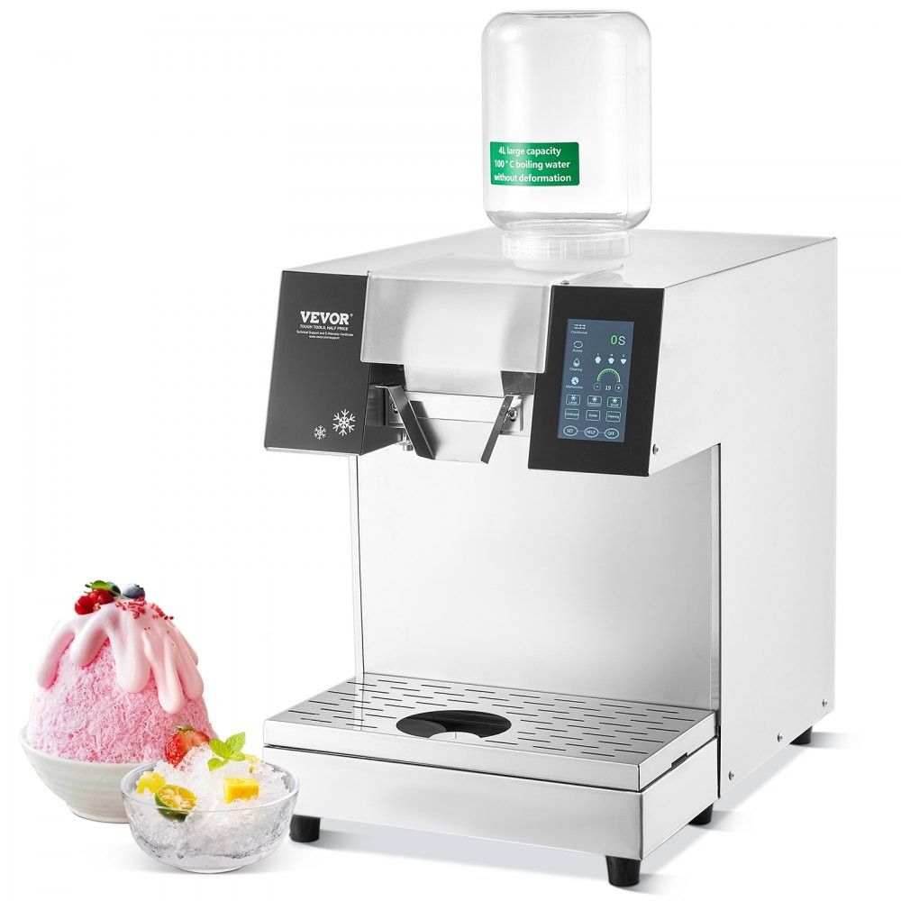 Commercial Snowflake Ice Machine 397LBS/24H Stainless Steel Electric Snow Cone Maker