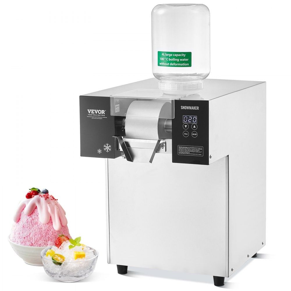 Commercial Snowflake Ice Machine 385LBS 24H Liquid Cooling Electric Snow Cone Maker