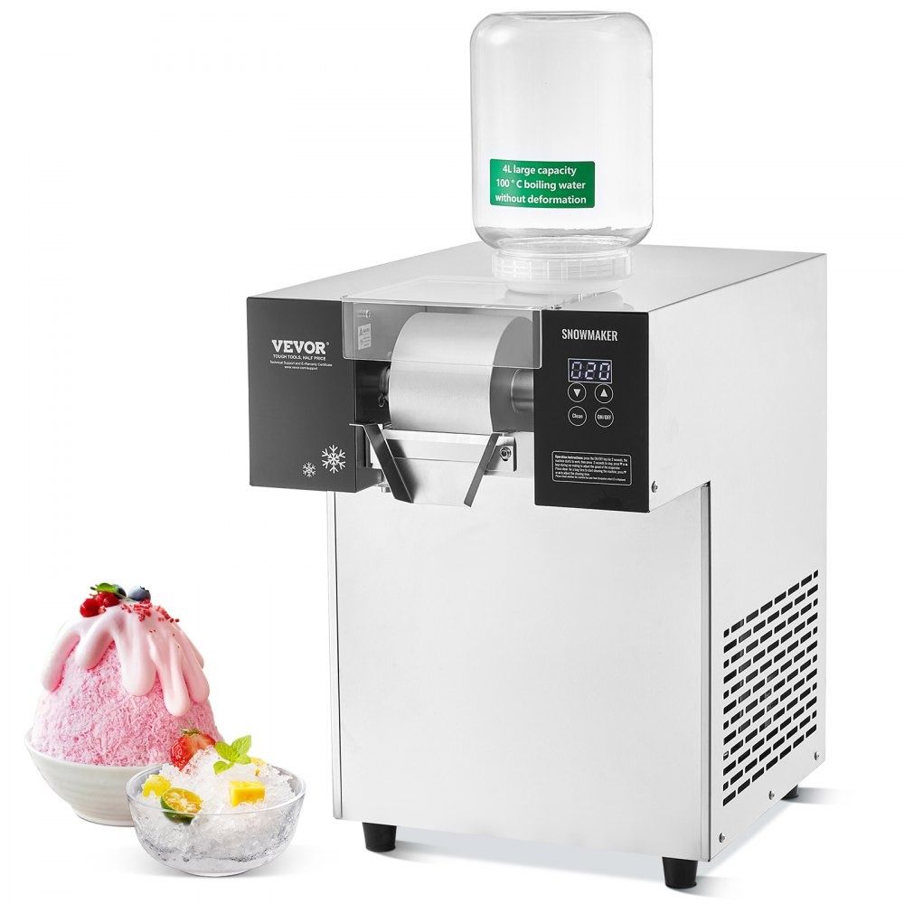 Commercial Snowflake Ice Machine 397LBS 24H Air Cooled Electric Snow Cone Maker