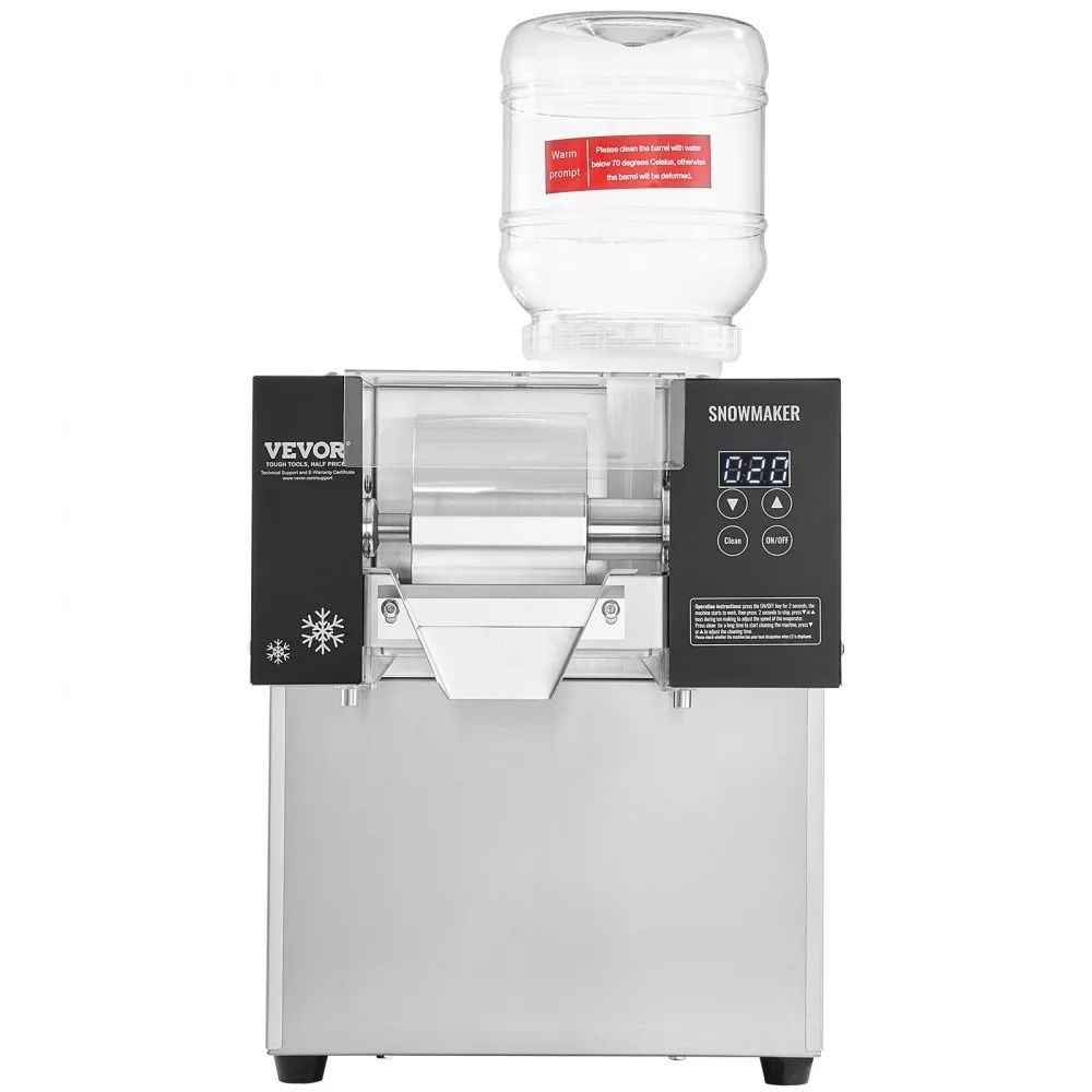 Commercial Snowflake Ice Machine 375LBS 24H Stainless Steel Electric Snow Cone Maker