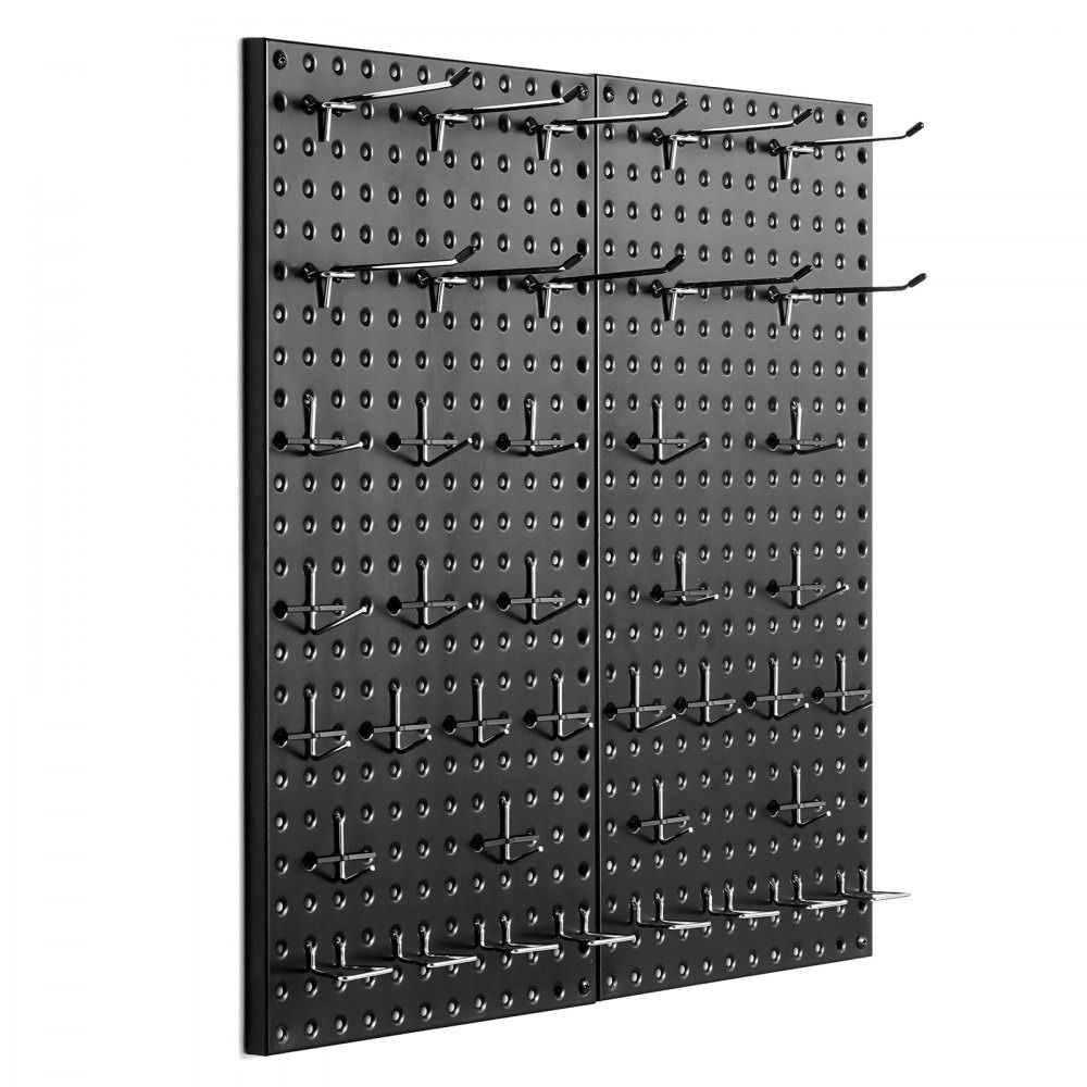Heavy Duty Metal Pegboard Wall Organizer 24 x 12 Inch 2 Panel Tool Storage Set