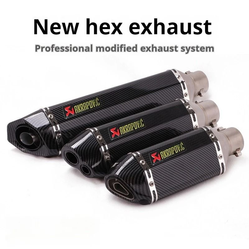 Universal Motorcycle Exhaust Pipe with Hexagonal Tip for Spo | Inspire ...