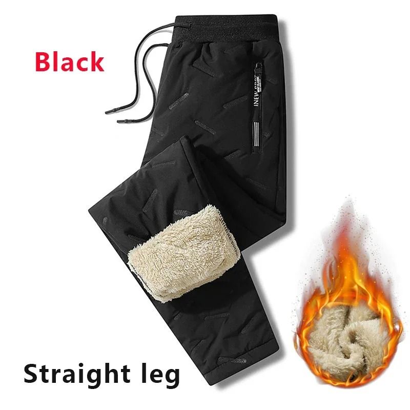 Mens Waterproof Thermal Fleece Sweatpants with Lambs Wool Lining for Winter