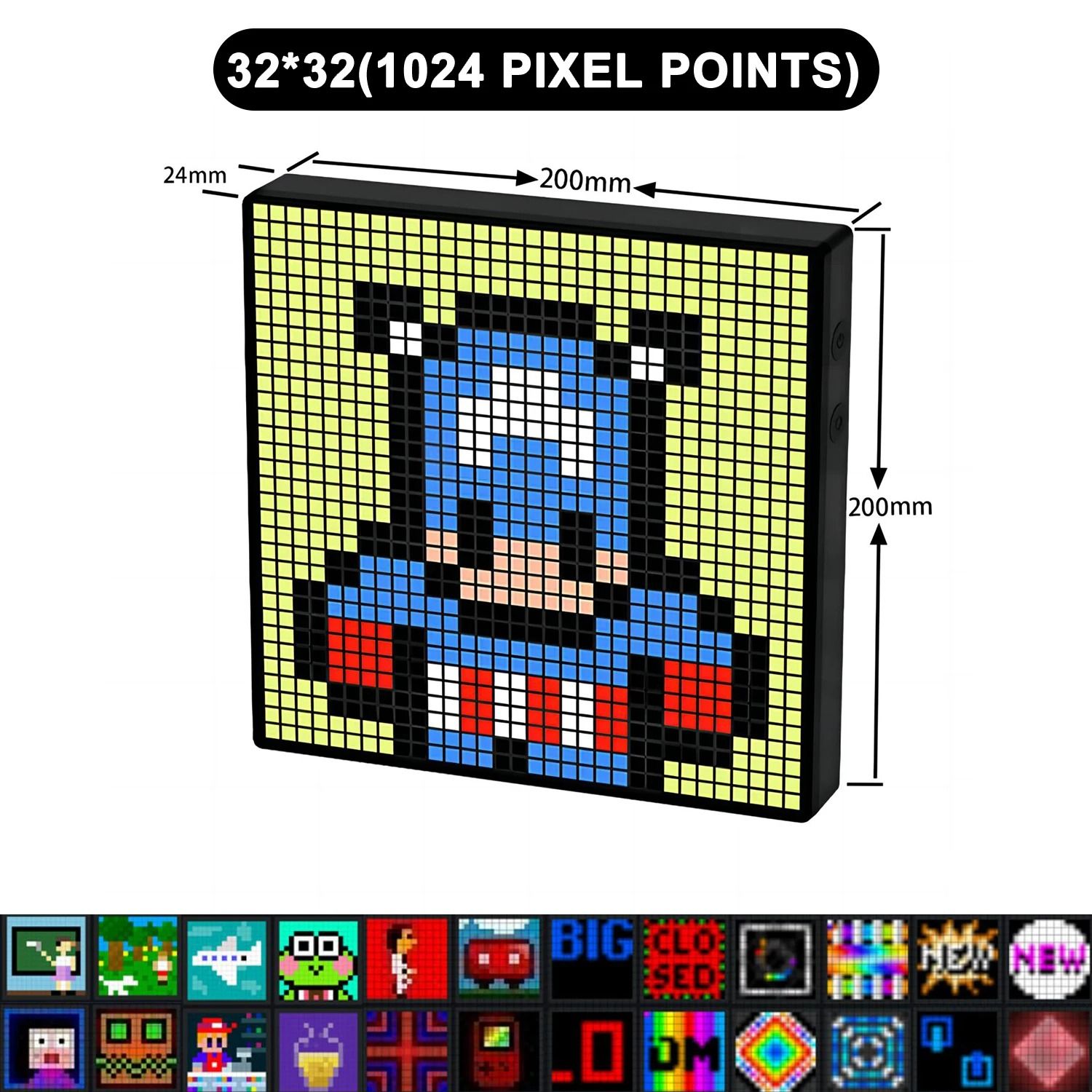 RGB Pixel Art Display Panel with Bluetooth App Control