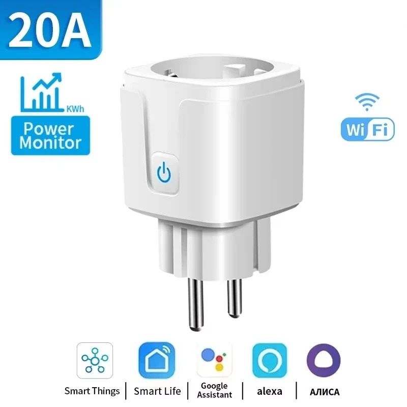 Smart WiFi Power Monitoring Socket with Child Lock and Voice Control