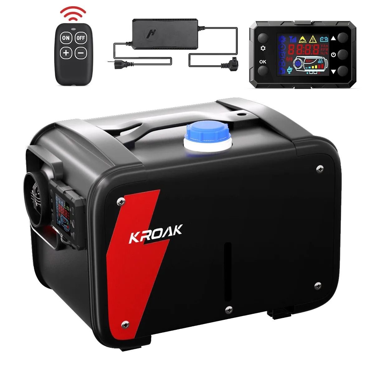 Portable Diesel Air Heater with Bluetooth Remote and LCD Monitor