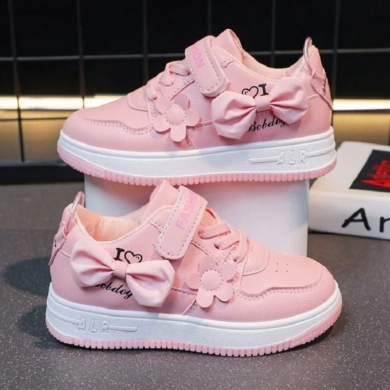 Girls Bow Sneakers with Soft Sole for Everyday Comfort