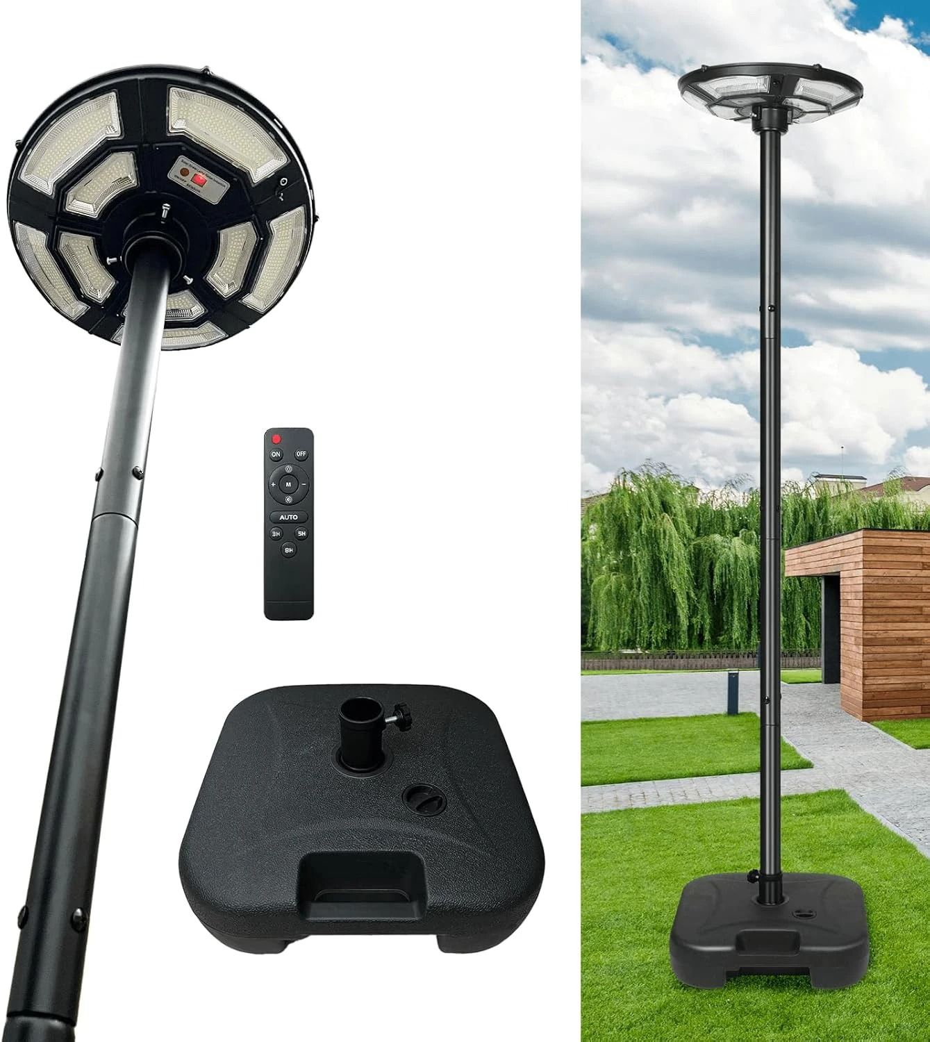 Solar Lamp Post Light with Tall Pole and Motion Sensor | Inspire Uplift