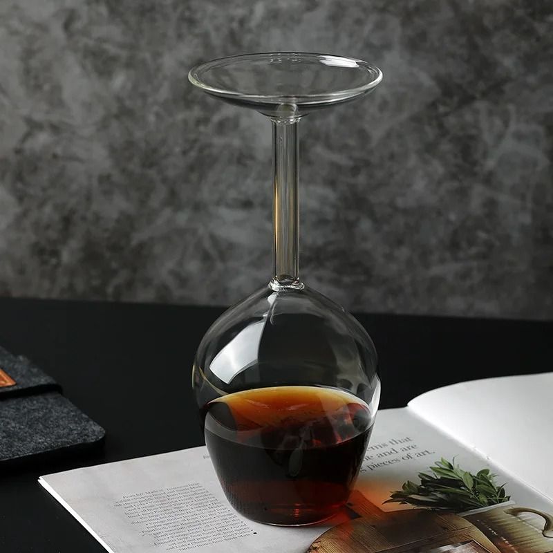 Creative Upside Down Wine Glass With Long Stem Unique 400ml | Inspire Uplift
