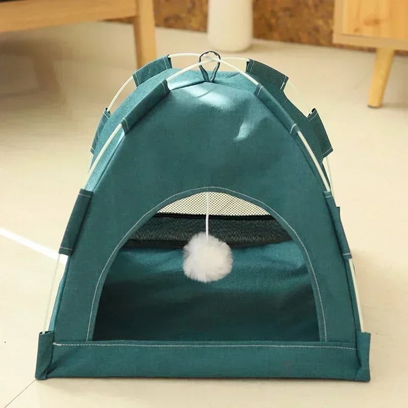 Canvas Pet Tent Bed Cozy Cat Cave for Cats and Small Dogs