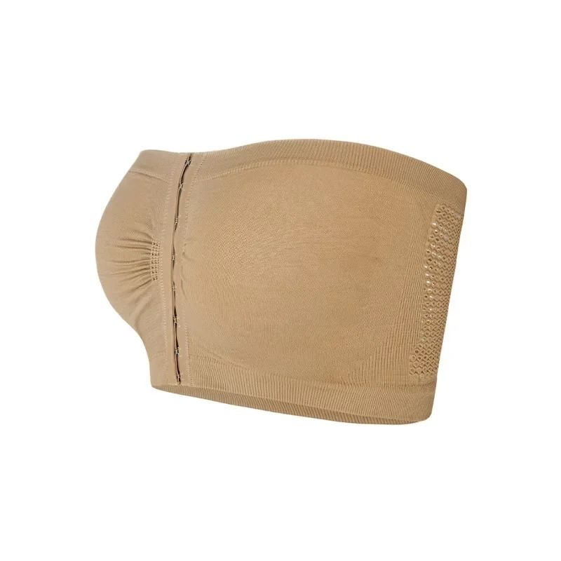 Strapless Front Button Wireless Bra with Seamless Support