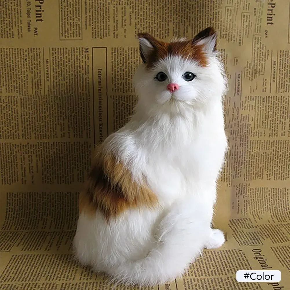 Realistic Plush Cat Toy for Kids and Home Decoration