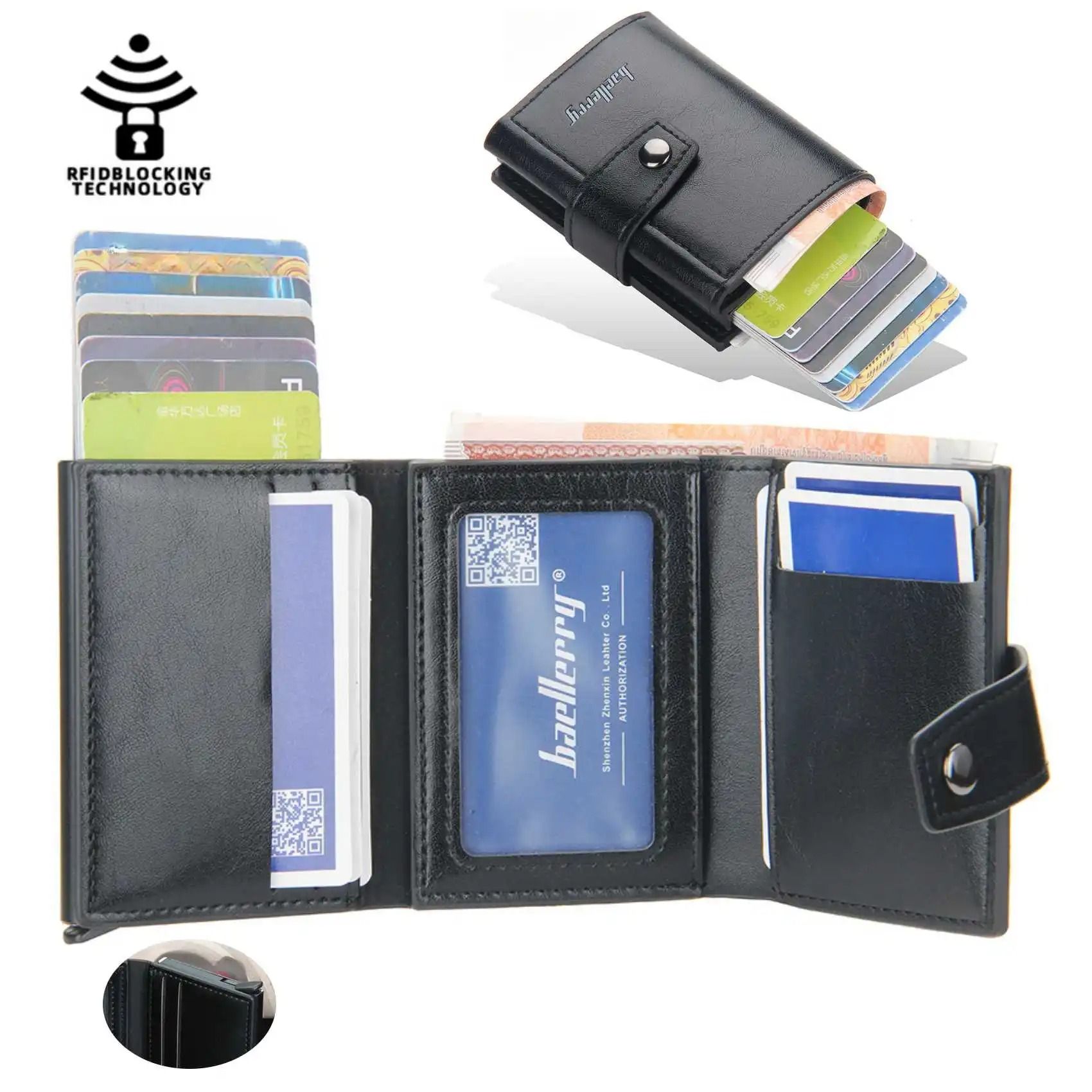 Automatic Pop Up Aluminum Card Wallet with RFID Protection | Inspire Uplift