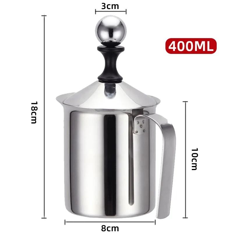 Stainless Steel 400 ml Double Mesh Milk Frother & Creamer Tool