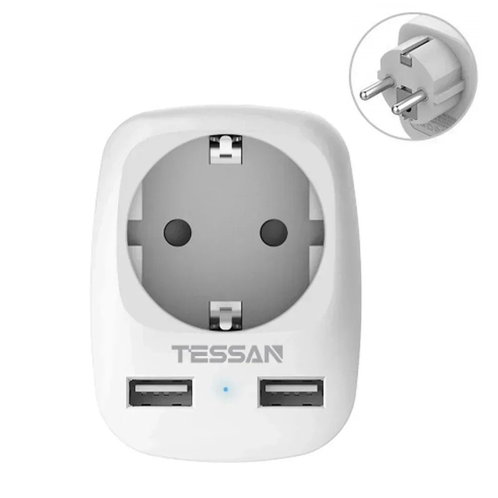 EU Power Strip with USB and AC Outlets