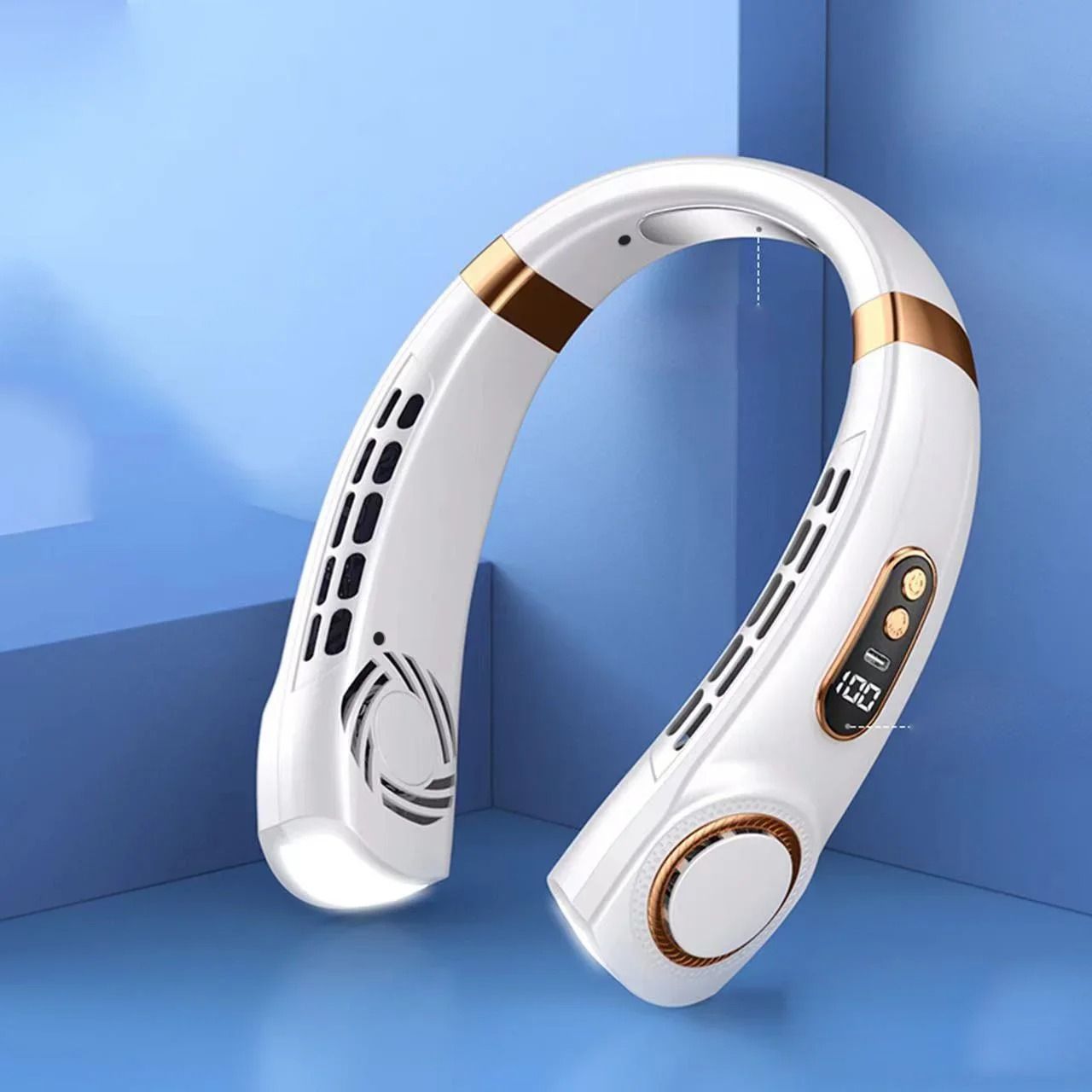 Portable Neck Fan with LED & Bladeless Design