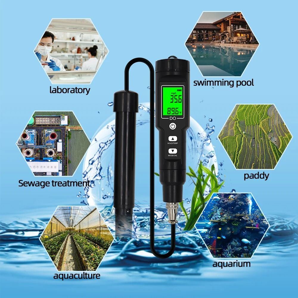 Digital Dissolved Oxygen Meter for Water Quality Testing